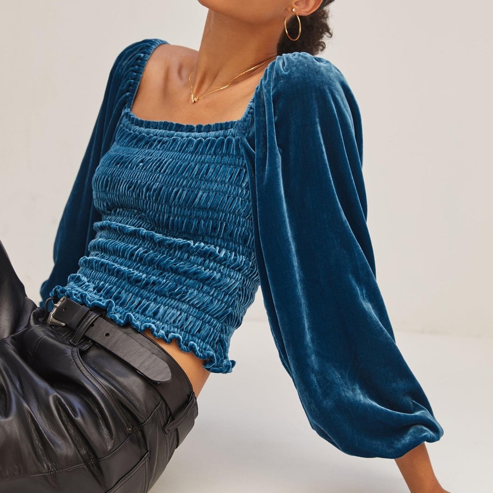 Anthropologie Crushed Velvet Top